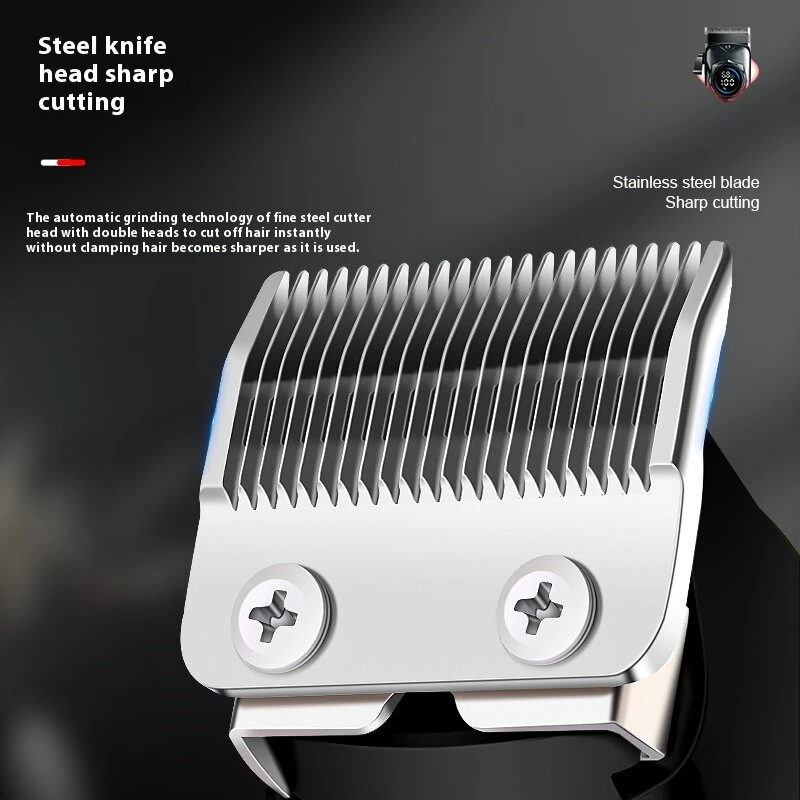 (image for) MARSKE Professional Hair Clipper Stainless Steel Blade Sharp Cutting High Power Low Noise LED Digital Display Rechargeable Adjustable